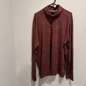Ex officio Long Sleeve Shirt Men's 2XL Rust Snap Neck Zip Pocket